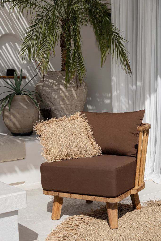 De Raffia Kussenhoes - Vierkant - Naturel - 40x40