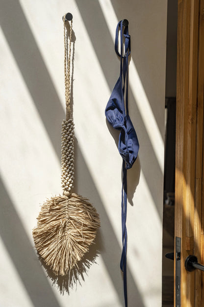 De Raffia &amp; Schelpen Hangdecoratie - Crème Naturel