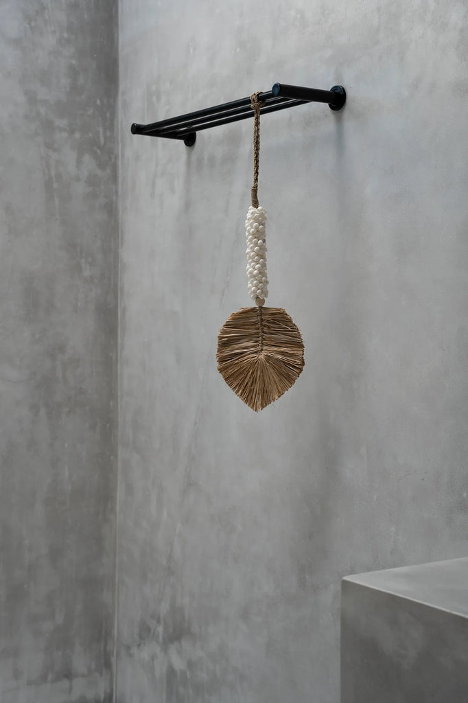 De Raffia &amp; Schelpen Hangdecoratie - Wit Naturel