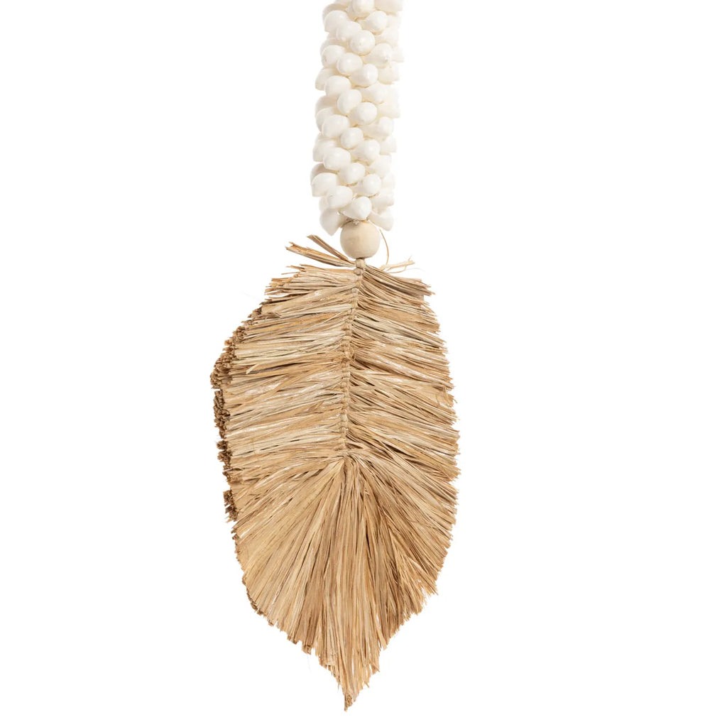 De Raffia &amp; Schelpen Hangdecoratie - Wit Naturel