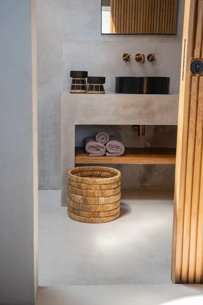 De Serene Kaarsenhouder - Zwart Naturel - M