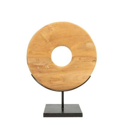 Teak Disc Belvivere op Stand - M