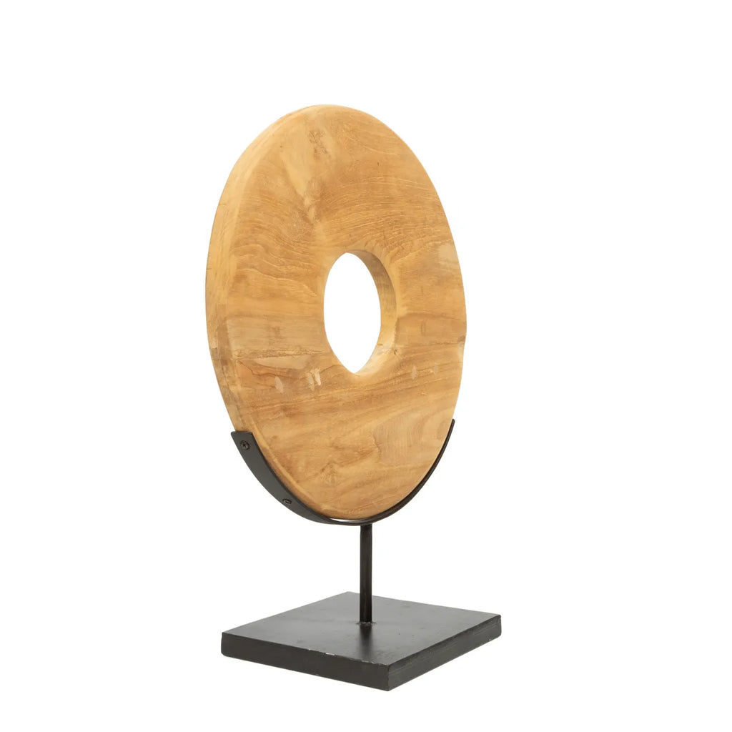 Teak Disc Belvivere op Stand - M