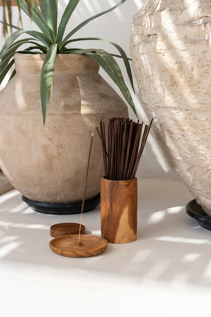 Teak houten pot L