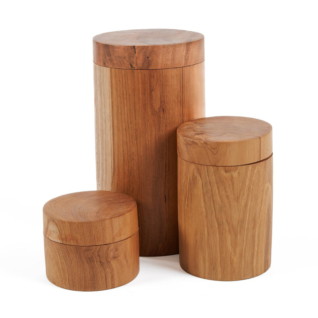 Teak houten pot L