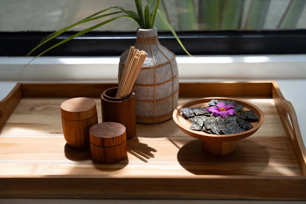 Teak houten pot - M