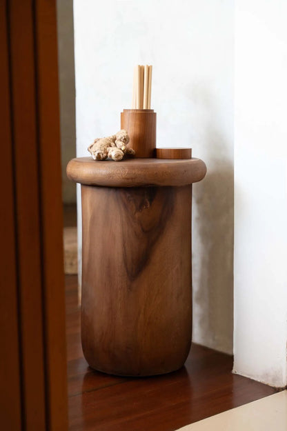 Teak houten pot - M