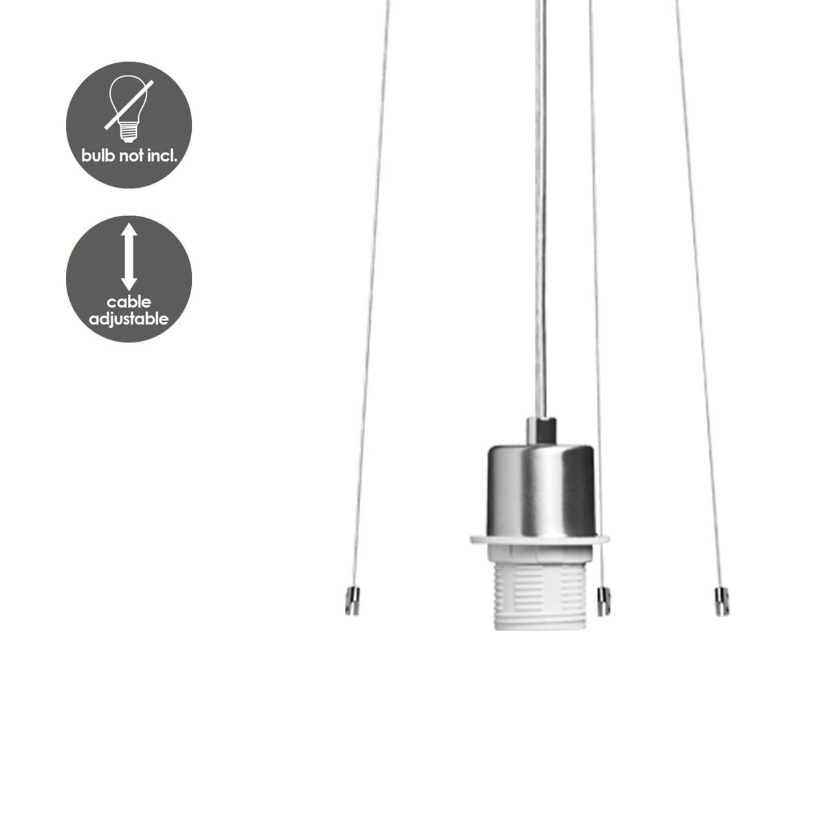 verlichtingspendel Hover D12.5x100cm-Geborsteld staal