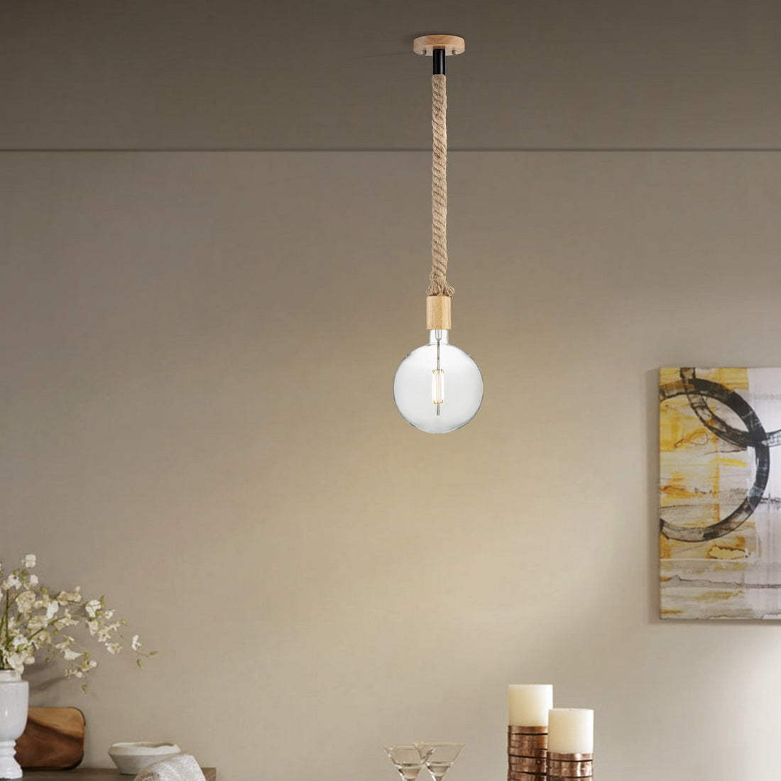 hanglamp Leonardo Globe - G125 - dimbaar E27 helder