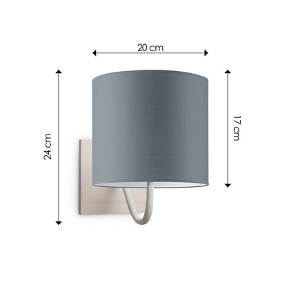 Wandlamp - Beach E27 Lampenkap grijs 20cm