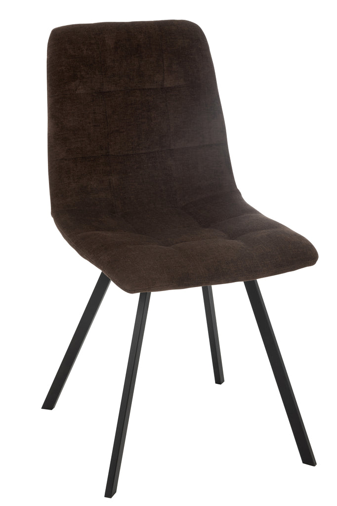 Eetkamerstoel Clark Metaal/Polyester Bruin
