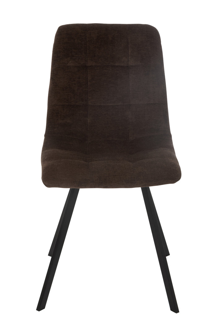 Eetkamerstoel Clark Metaal/Polyester Bruin