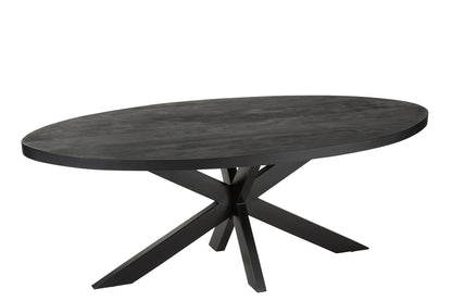 Eettafel Gerard Rond Mangohout Zwart