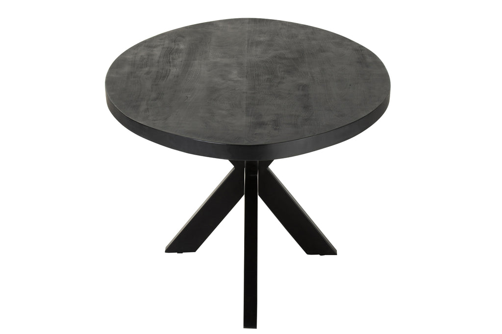 Eettafel Gerard Rond Mangohout Zwart