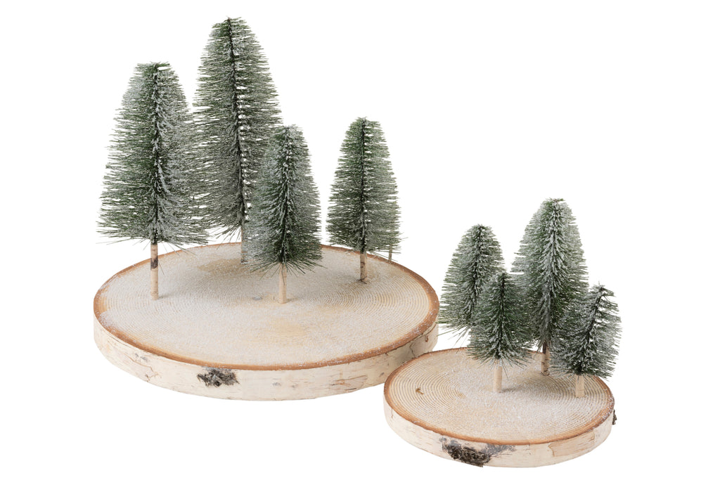 J-Line Disc Decorative Christmas Tree Bark Natural Large