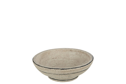 Schotel Streep Terracotta Beige/Zwart Middelgroot