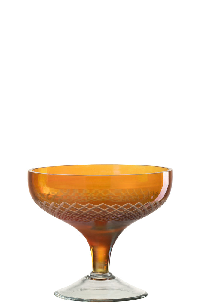 J-Line Drinkglas Voet Ronde Glas Oranje