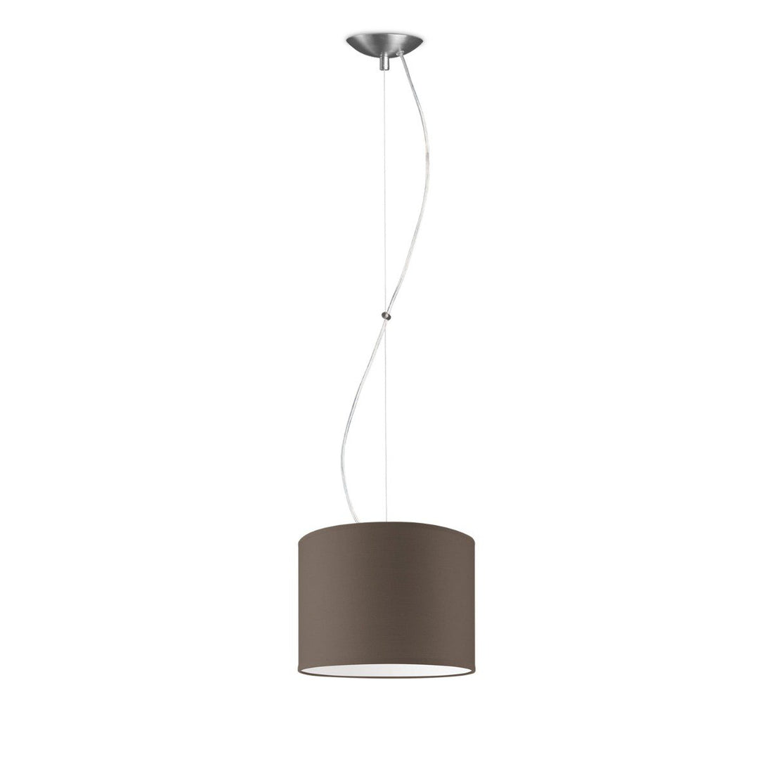 hanglamp Deluxe met lampenkap, E27, taupe, 25cm