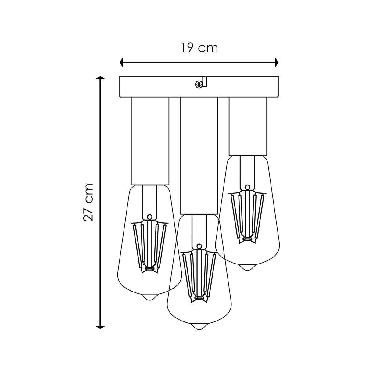 Moderne LED Plafondlamp Marna 3 lichts - Zwart - Rond