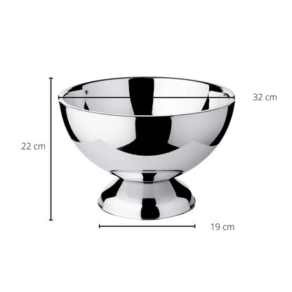 Champagnekoeler flessenkoeler wijnkoeler Cadiz, hoogglans gepolijst roestvrij staal, dubbelwandig, ø 32 cm