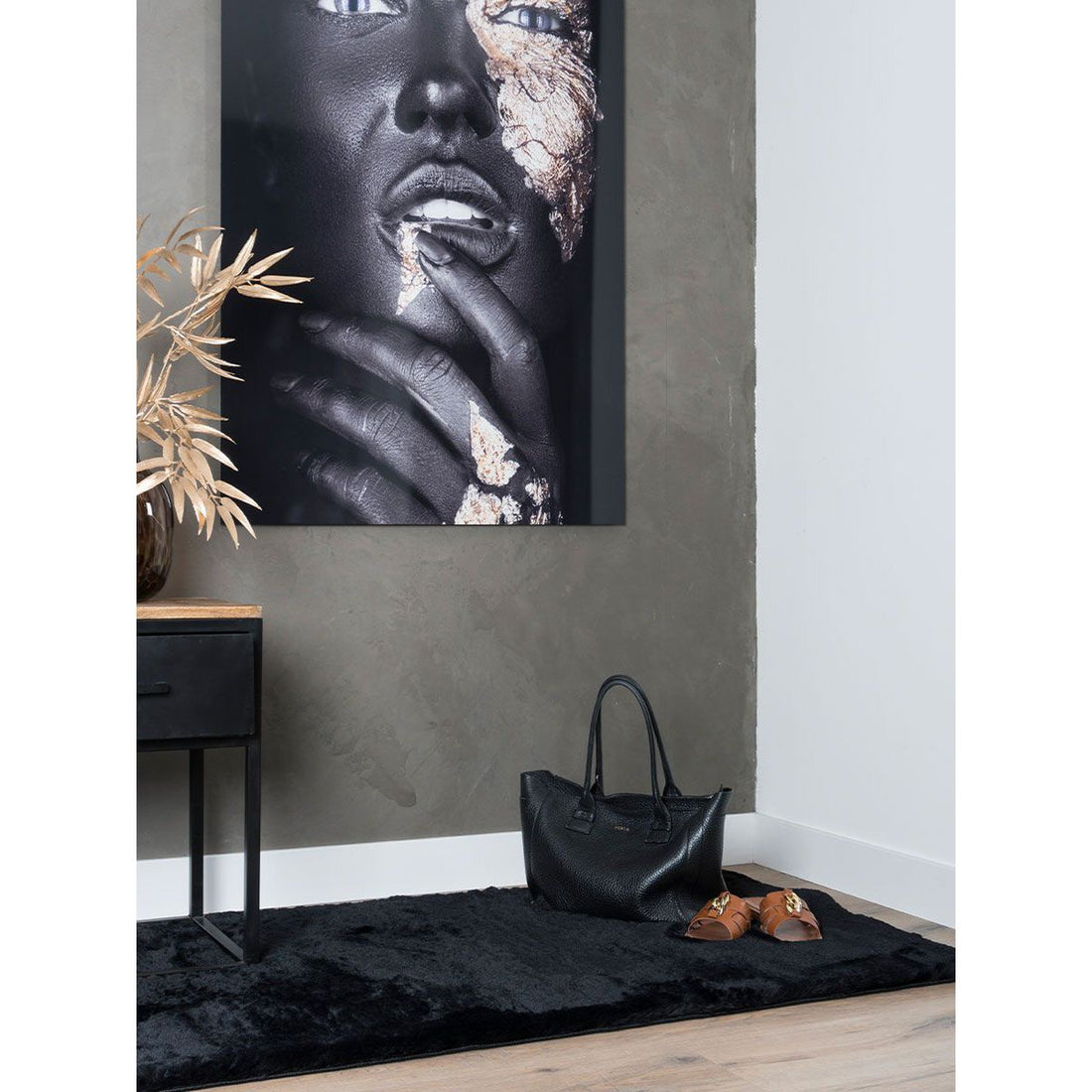 Vloerkleed Gentle Black 90 - 80 x 300 cm