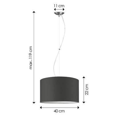 hanglamp Deluxe met lampenkap, E27, antraciet, 40cm