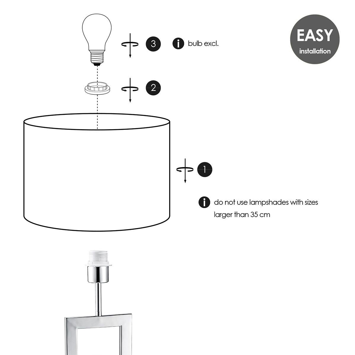 tafellamp voet Jong 20/11/40.5cm - Chroom