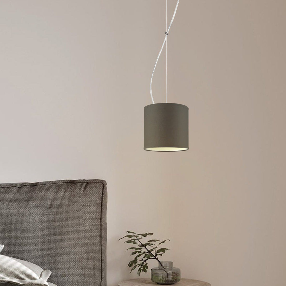 hanglamp Deluxe met lampenkap, E27, antraciet, 16cm