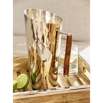 EDZARD kan Jana met bamboe handvat, RVS, glanzend vernikkeld, hoogte 25 cm, inhoud 1,8 liter