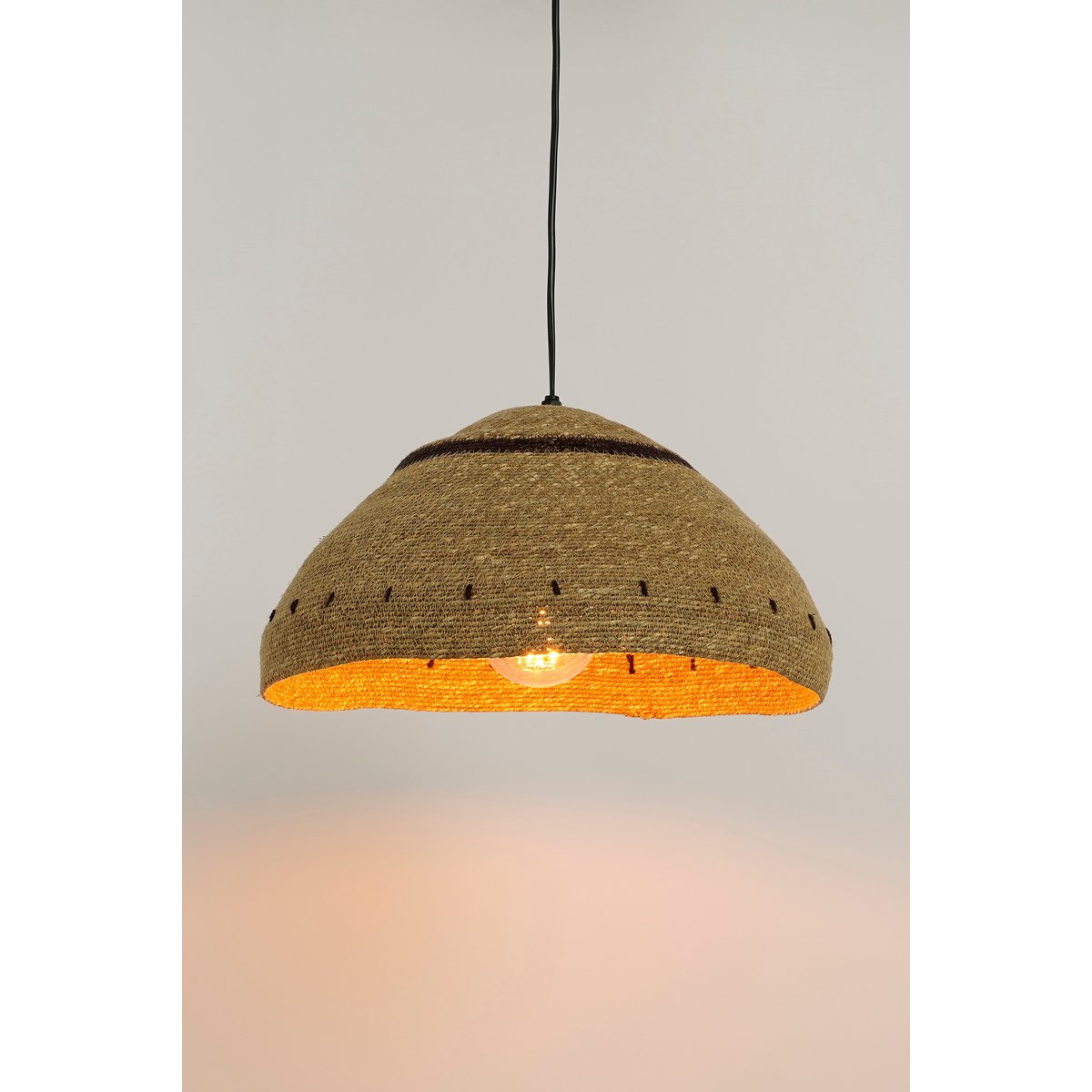 Belvivere Hanglamp - H22 x Ø41 cm - Jute - Lichtbruin