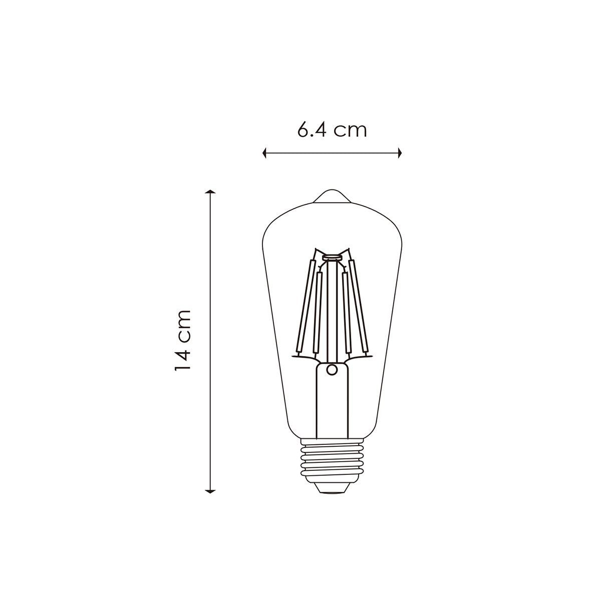 dimbare Led Drop E27 ST64 6W 160Lm 1800K Helder