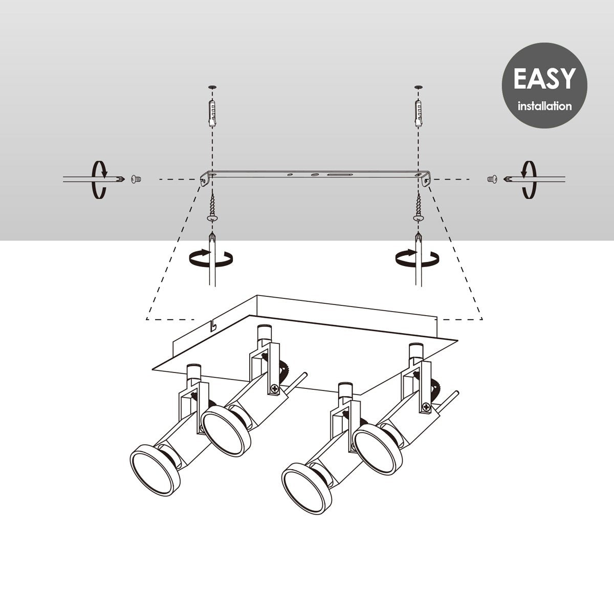 Opbouwspot Cali V4 - incl. dimbare LED-lamp - staal