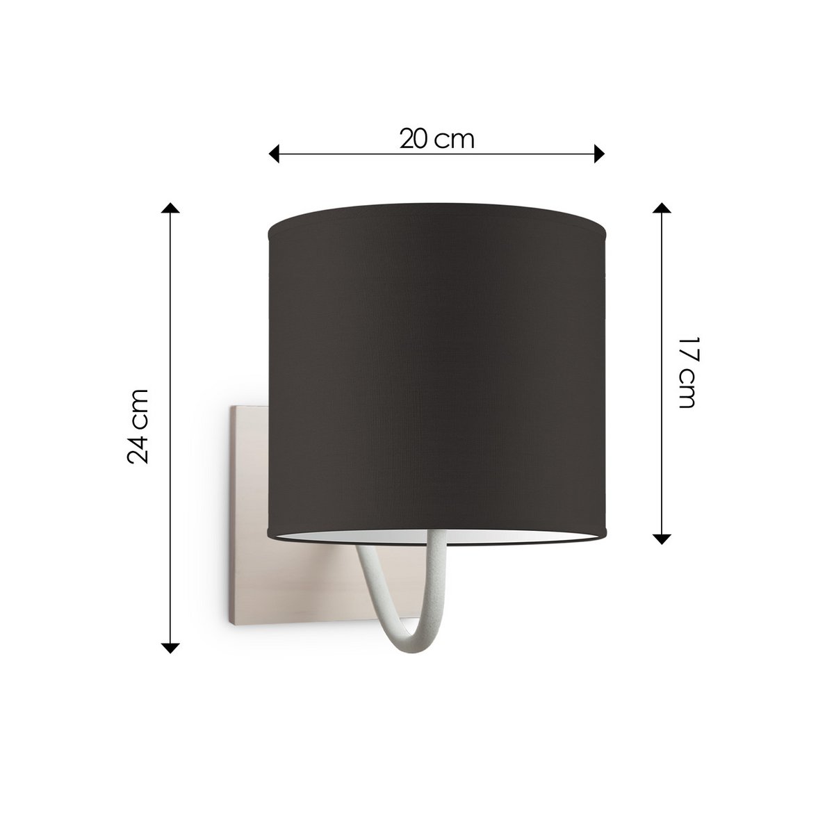 Wandlamp - Beach E27 Lampenkap chocolade 20cm