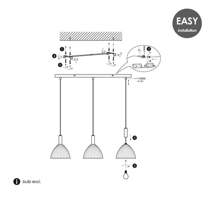 Hanglamp Credo - Messing - 70x18x125cm