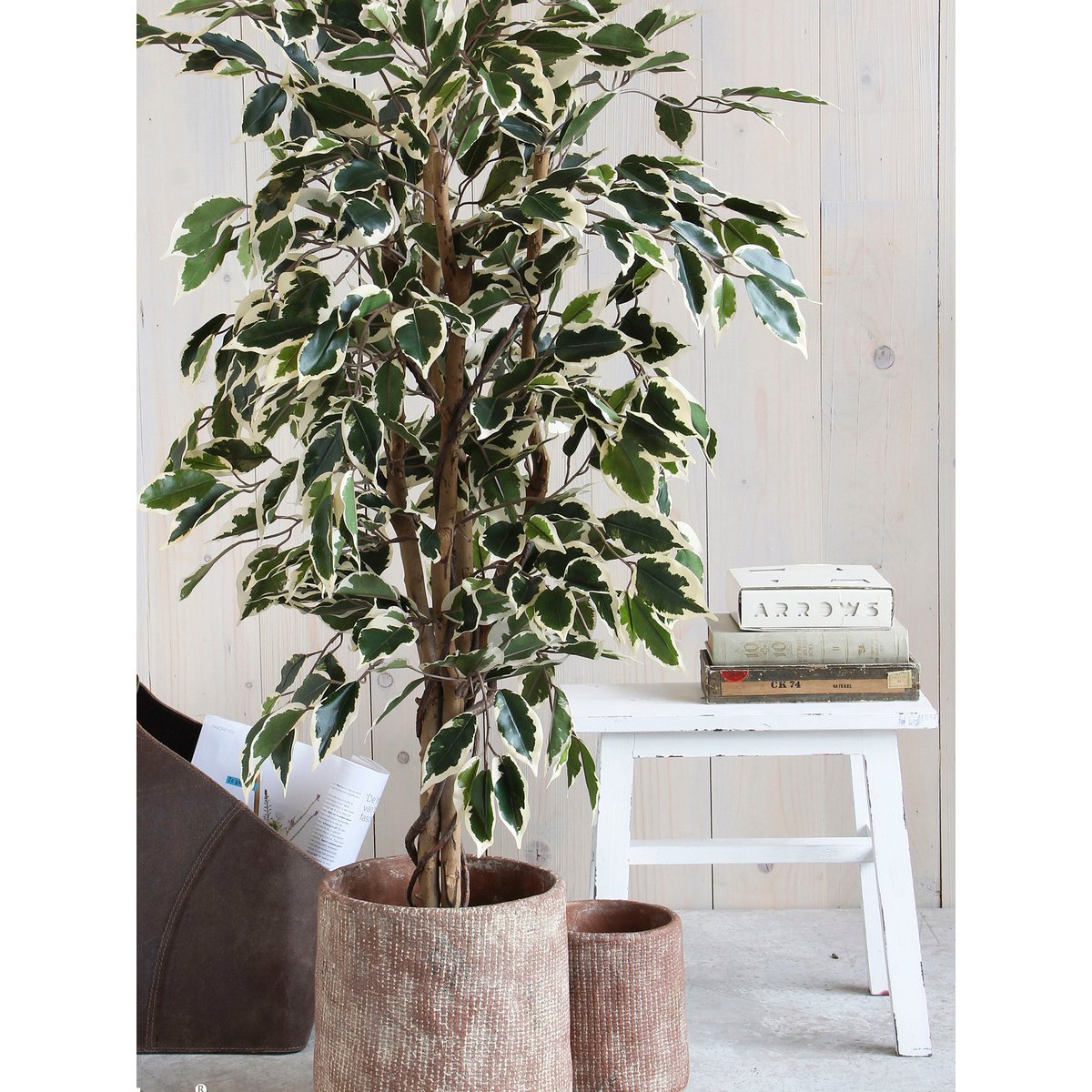 Ficus Kunstplant - H110 x Ø70 cm - Groen Bont