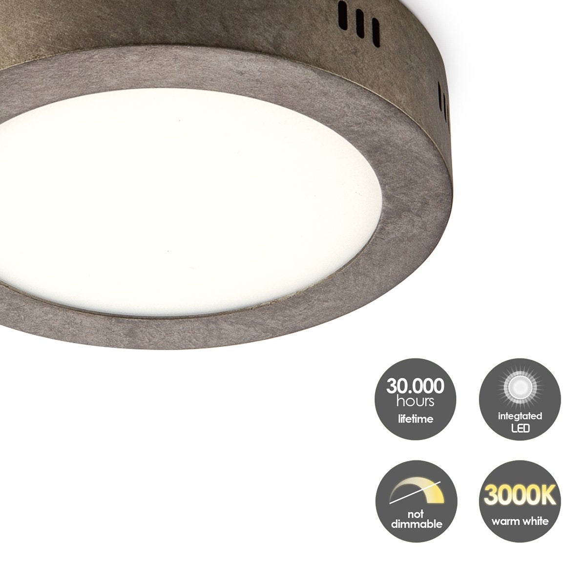 LED Plafondlamp Ska - Antraciet - Rond 17/17/3.6cm