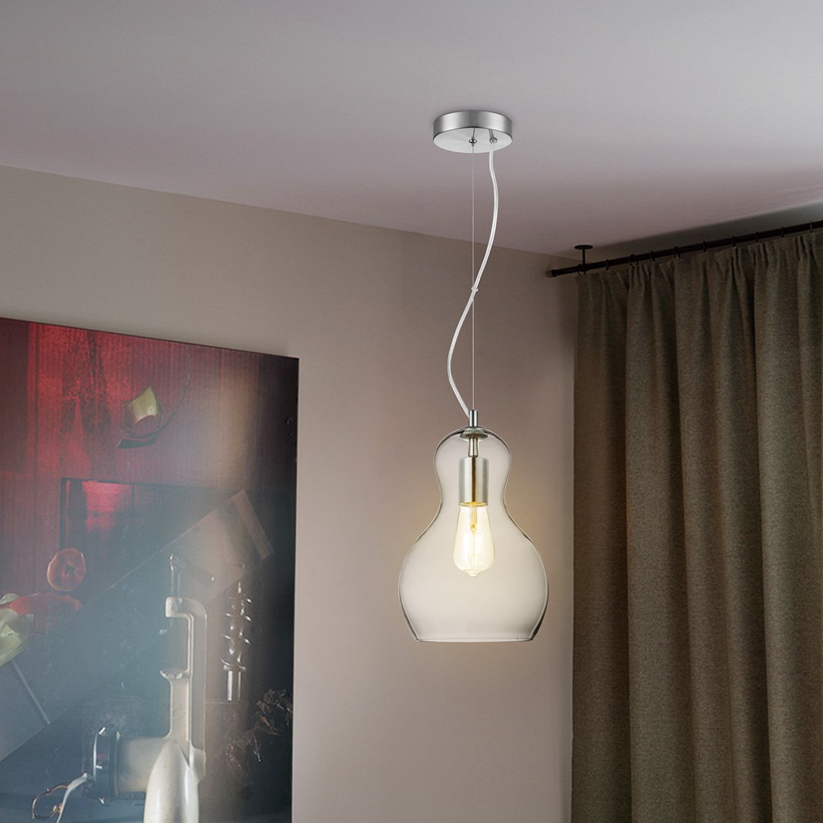 Hanglamp Bello - Helder - 21x21x138cm