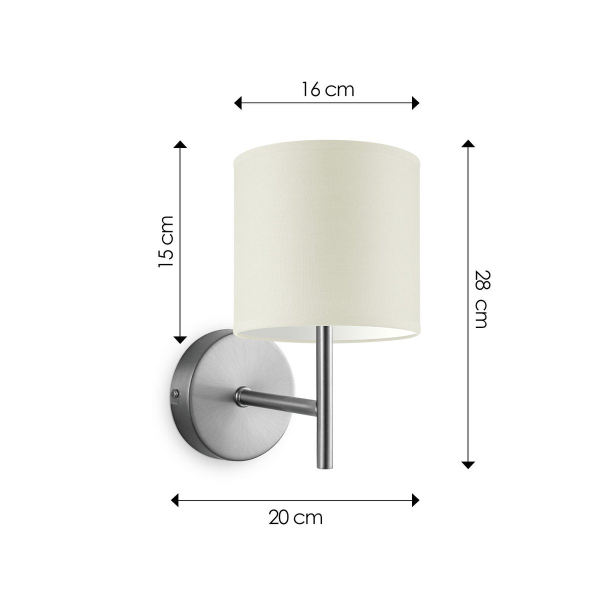 Wandlamp - Mati E27 Lampenkap warm wit 16cm