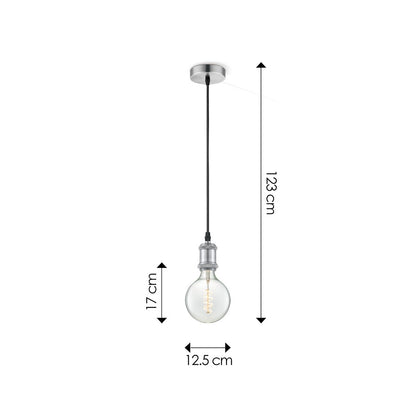 hanglamp chroom vintage - G125 - dimbaar E27 helder