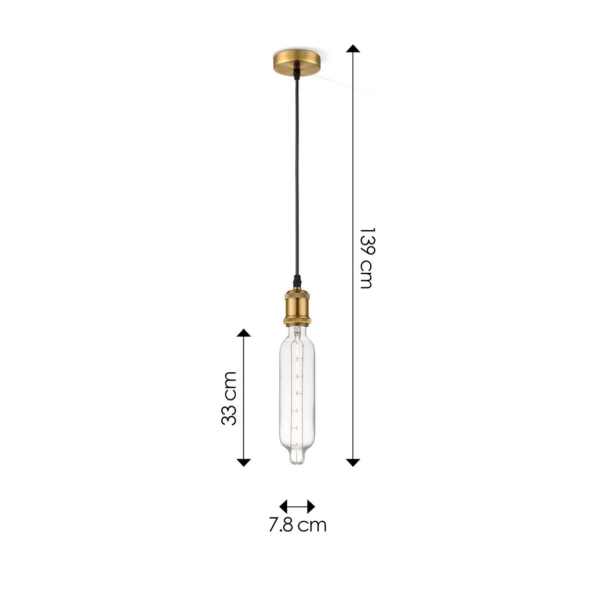 hanglamp brons vintage Tube - G78 - dimbaar E27 helder