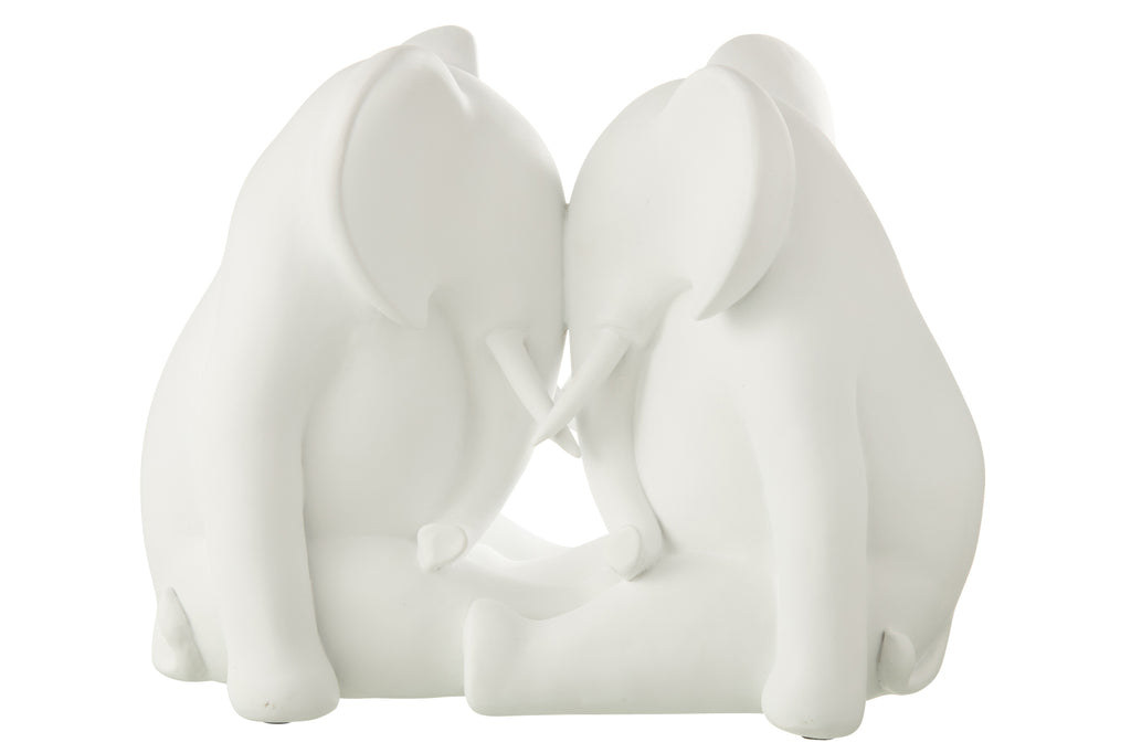 Olifant Face To Face Polyresin Wit