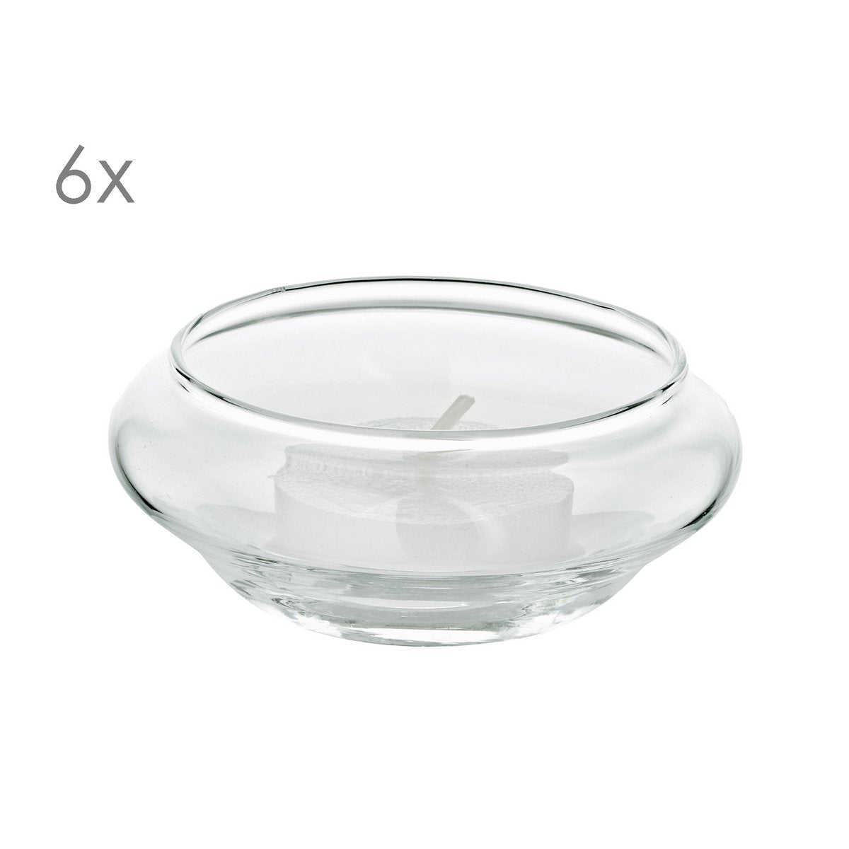 EDZARD set van 6 drijvende theelichthouders Iris, mondgeblazen glas, diameter 8 cm, hoogte 4 cm