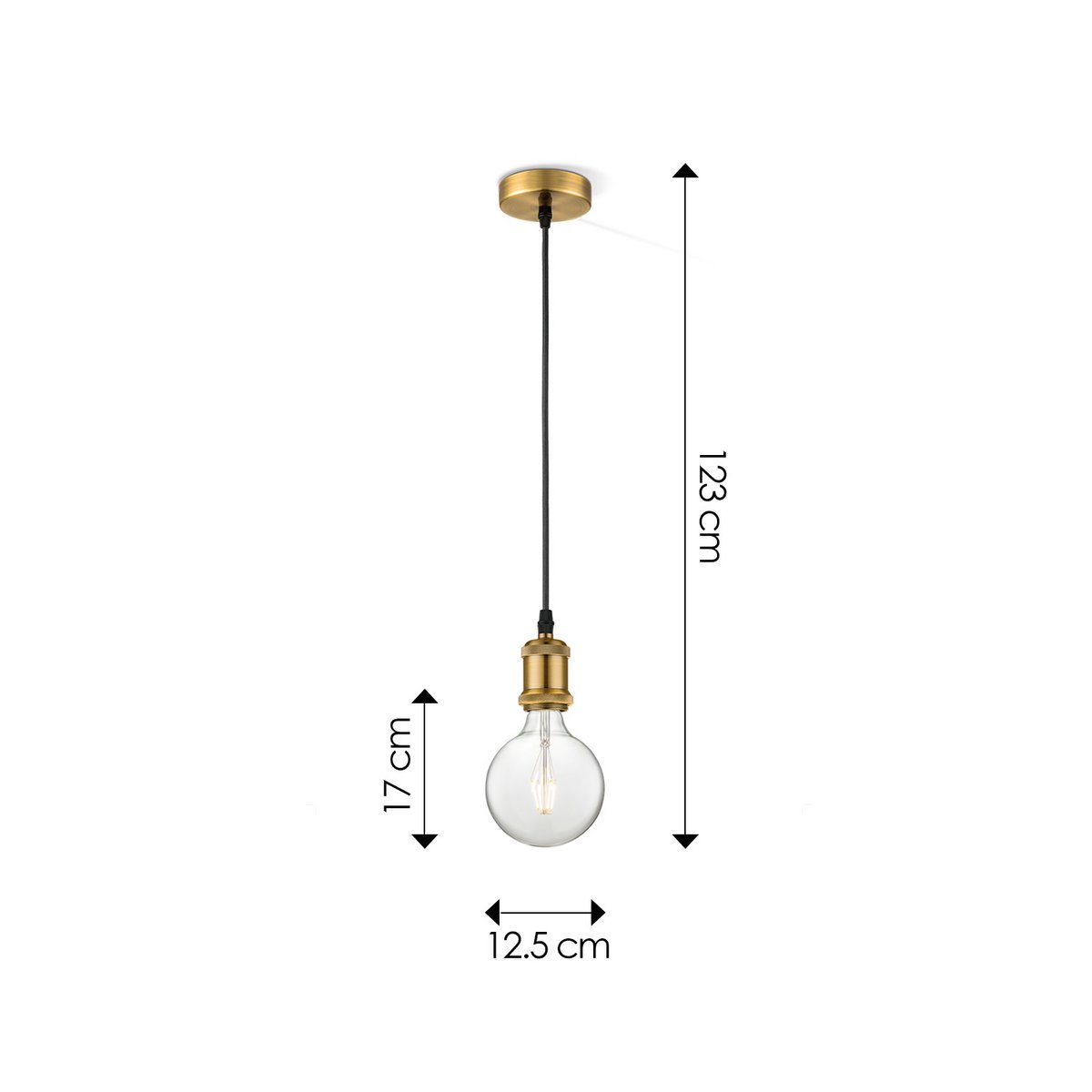 hanglamp brons vintage - G180 - dimbaar E27 helder