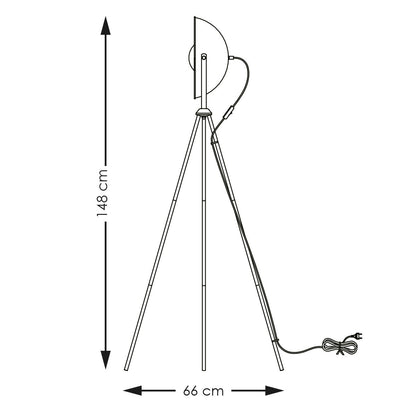 Klassieke Vloerlamp Letal - Staande Lamp - Zwart/Goud