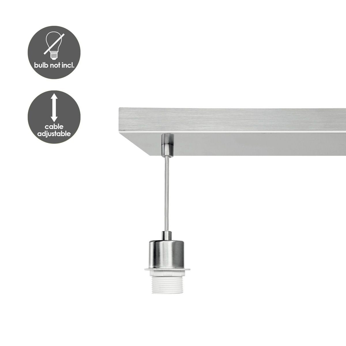 hanglamp Beam 3S 65/9.5/70-112.5cm - Geborsteld staal