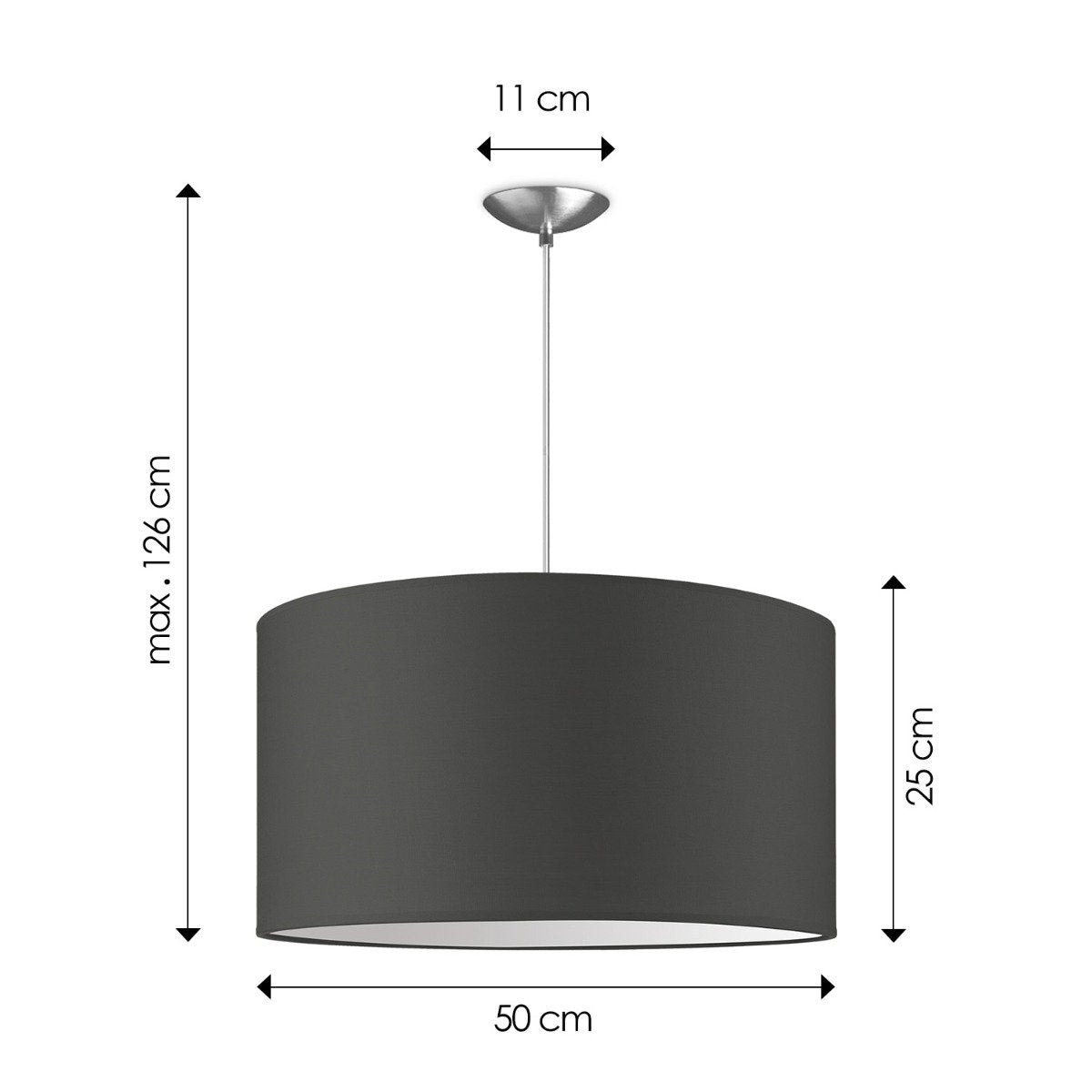 hanglamp Bling met lampenkap, E27, antraciet, 50cm