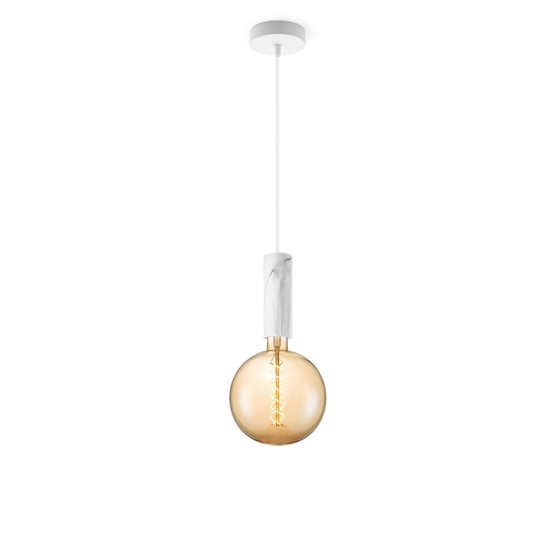 hanglamp Marmer Saga - - dimbaar E27 amber