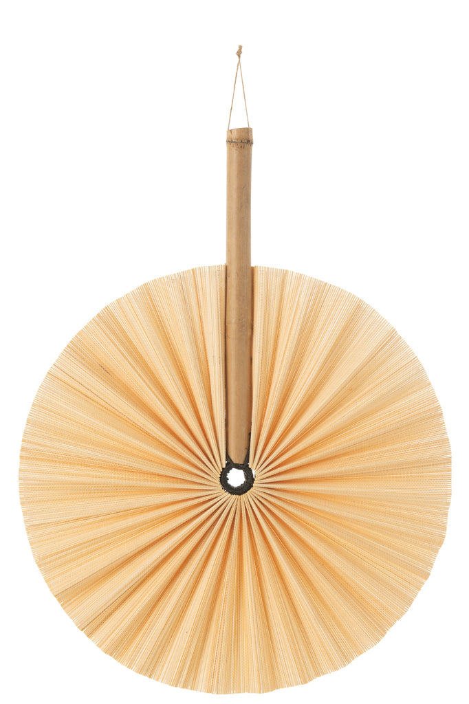 Fan Wall Decoration Round Bamboo Natural