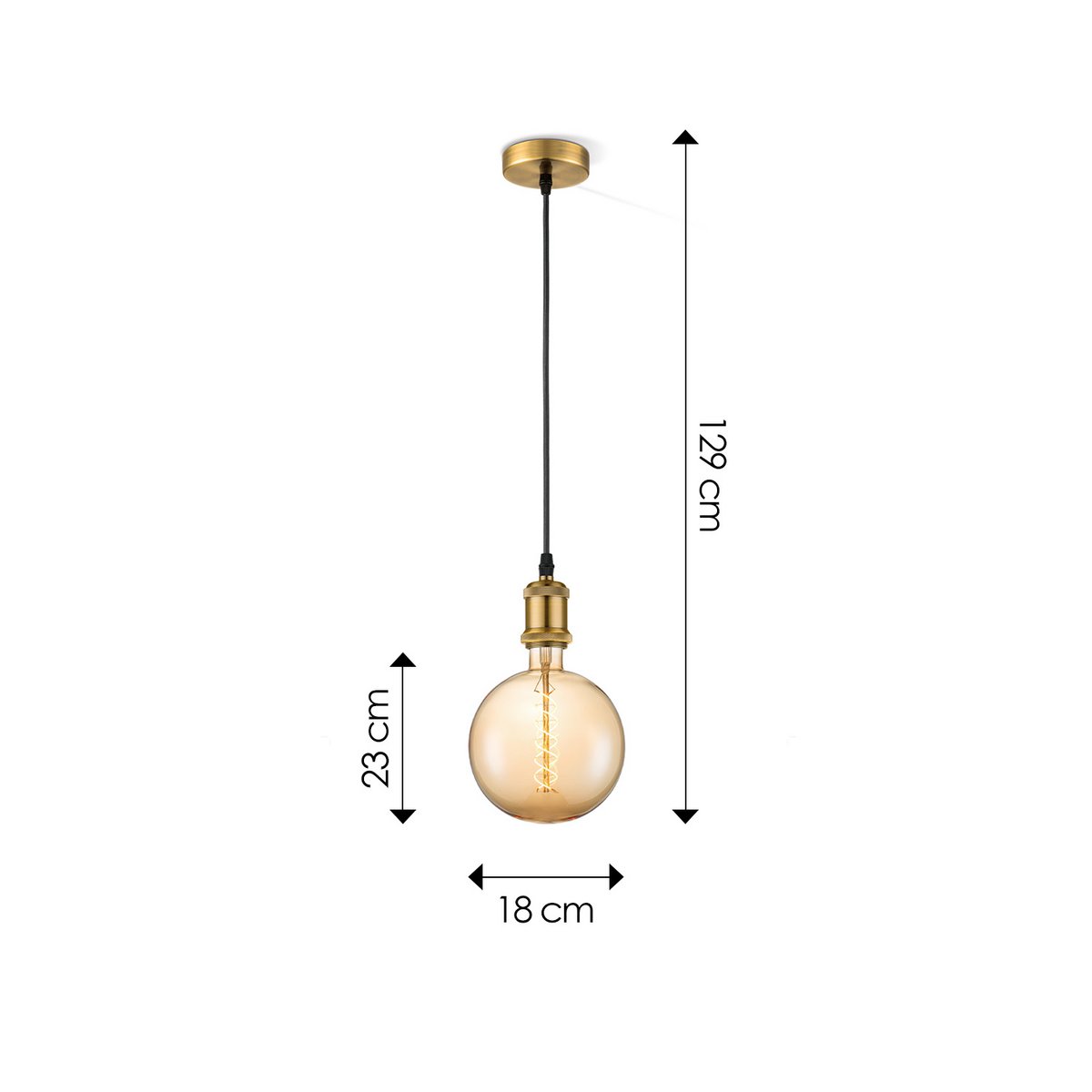 hanglamp brons vintage - - dimbaar E27 amber