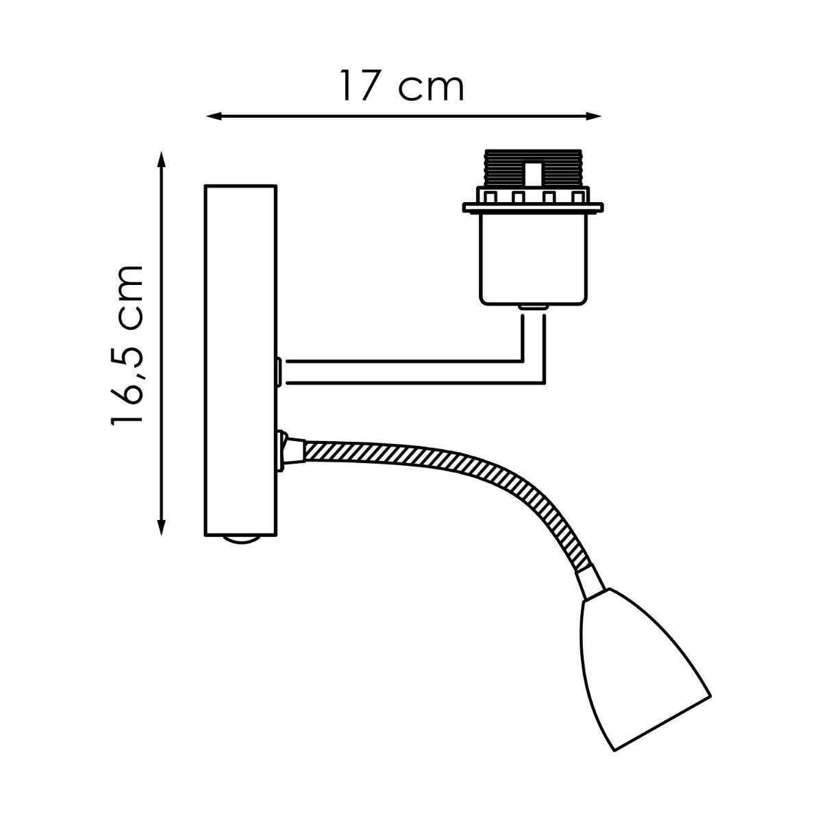 wandlamp Read 11/11/15cm - Geborsteld staal